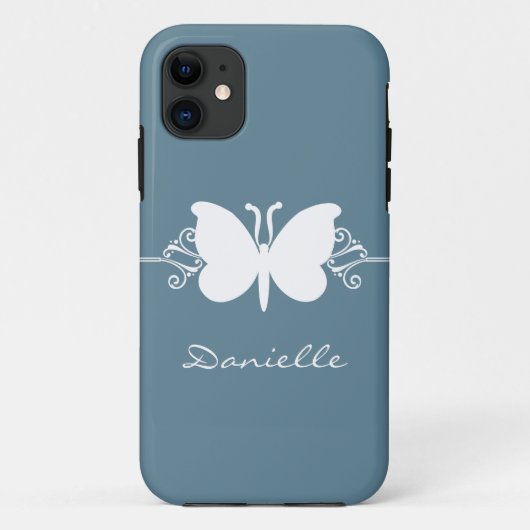 Butterfly Swirl BT iPhone 5 Hoesje, blauw Case-Mate iPhone Case (Achterkant)