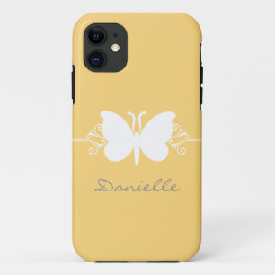 Butterfly Swirl BT iPhone 5 Hoesje, geel Case-Mate iPhone Case