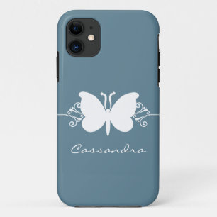 Butterfly Swirl CM ID iPhone 5 Hoesje, blauw 11 Hoesje