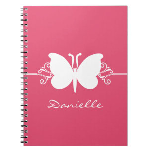 Butterfly Swirls-laptop, roze Notitieboek