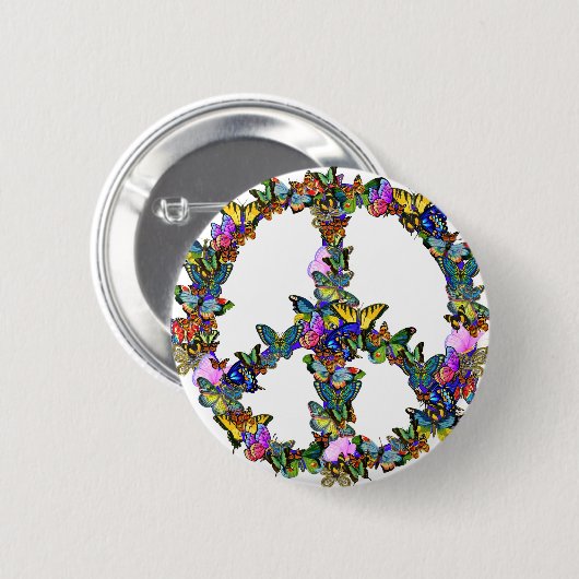 Butterfly-symbool Ronde Button 5,7 Cm (Voorkant /achterkant)