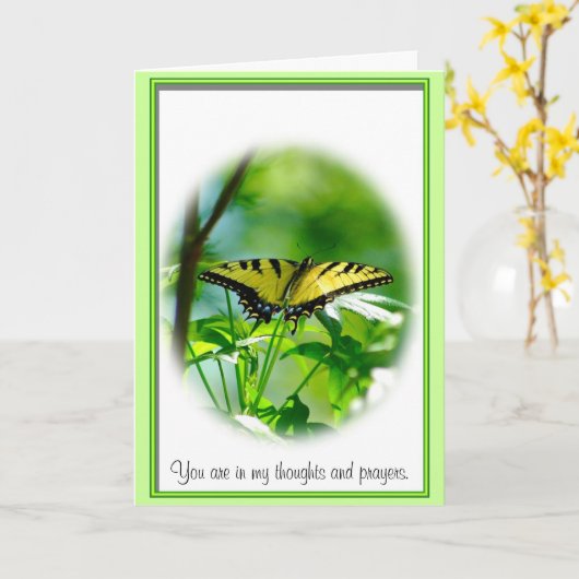 Butterfly Sympathy Card Kaart (Gele Bloem)