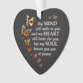 Butterfly Sympathy Keepsake Heart Acryl Ornament (voorkant)