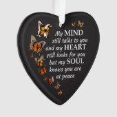 Butterfly Sympathy Keepsake Heart Acryl Ornament (voorkant)