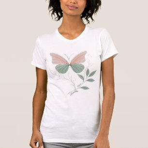Butterfly T-shirt Vrijheidsquote Groen en zwar