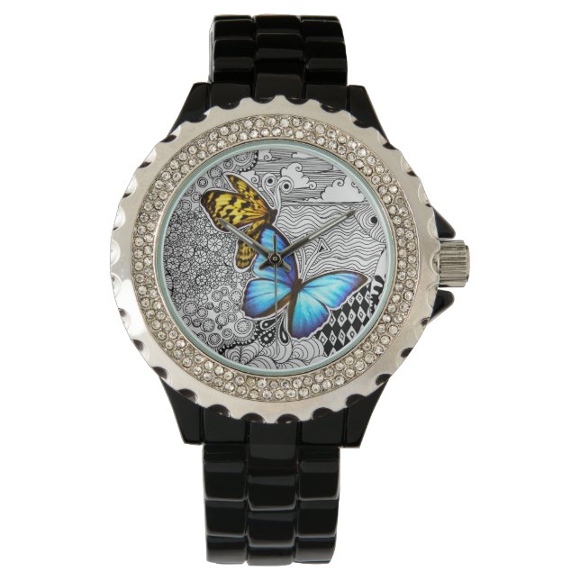 Butterfly Tangle Polshorloge Horloge (Voorkant)
