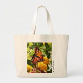 Butterfly Tas, gepersonaliseerd met naam Grote Tote Bag (Voorkant)