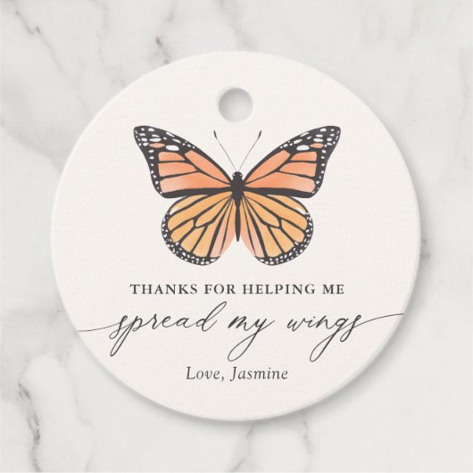 Butterfly Teacher Waardering Bedankjes Labels (Voorkant)