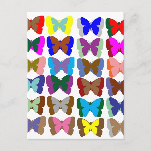 Butterfly TEAM: Leer KLEUREN EN TELLEN Briefkaart (Voorkant)