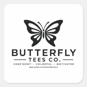 Butterfly Tees Co. 0047688-BTL6 Vierkante Sticker