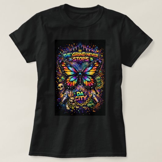 Butterfly Tees Co. Graffiti Vlinder Shirt 004780 (Design voorkant)