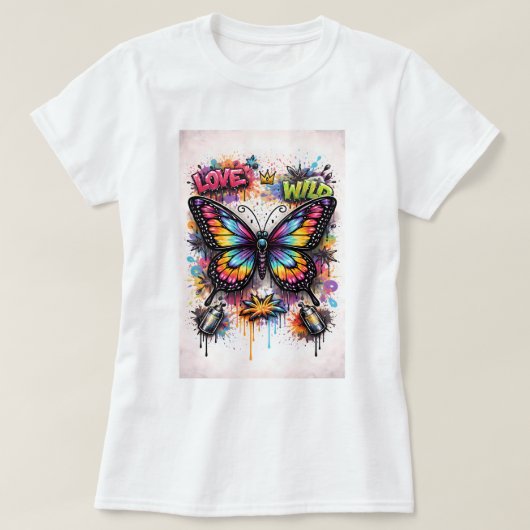 Butterfly Tees Co. Graffiti Vlinder Shirt 004781 (Design voorkant)