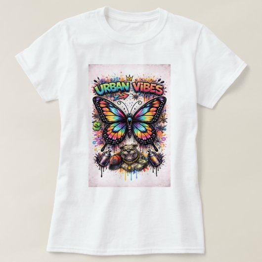 Butterfly Tees Co. Graffiti Vlinder Shirt 004781 (Design voorkant)