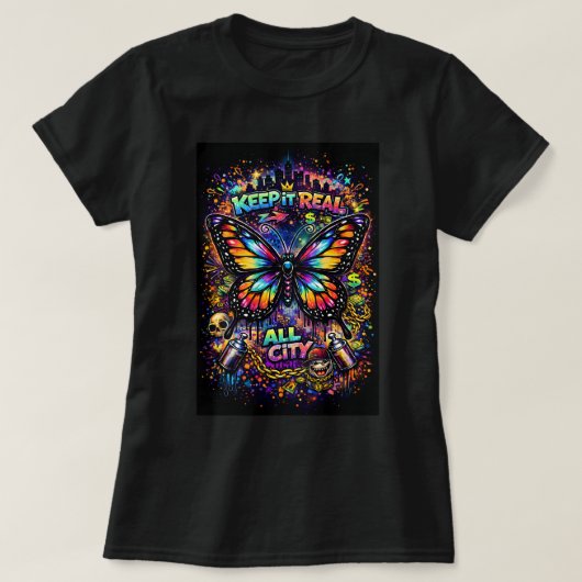 Butterfly Tees Co Graffiti Vlinder Shirt 0047810 (Design voorkant)