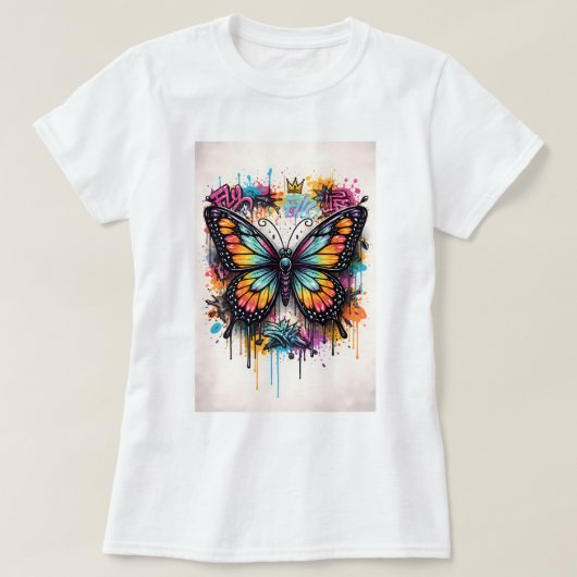 Butterfly Tees Co. Graffiti Vlinder Shirt 004782 (Design voorkant)