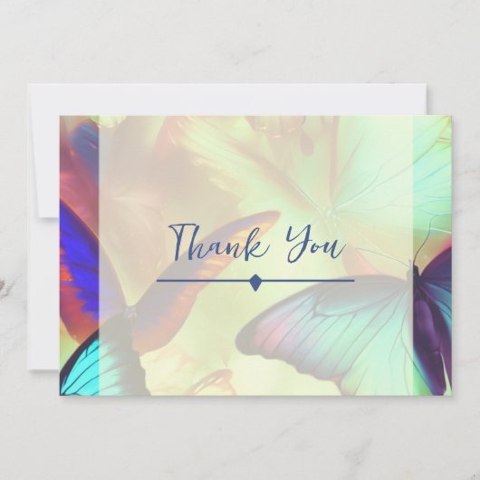 Butterfly Thank You Card Flat-optie Bedankkaart (Voorkant)