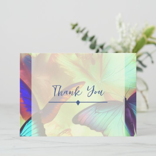 Butterfly Thank You Card Flat-optie Bedankkaart (Staand voorkant)