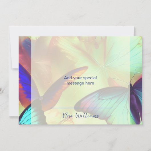 Butterfly Thank You Card Flat-optie Bedankkaart (Achterkant)