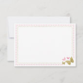 Butterfly Thank You Card, Roze, Faux Gold Bedankkaart (Achterkant)