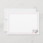 Butterfly Thank You Card, Roze, Faux Zilver Bedankkaart (Achterkant)