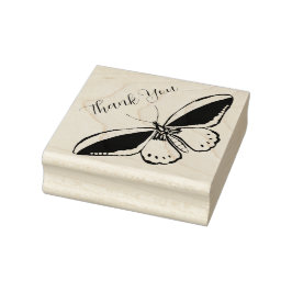 Butterfly Thank You Ink Stamp  Rubberstempel