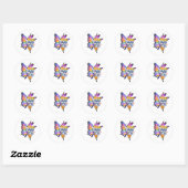 Butterfly Thank You  Ronde Sticker (Vel)
