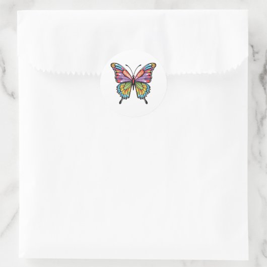 Butterfly Thank You  Ronde Sticker (Tas)