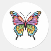 Butterfly Thank You  Ronde Sticker (Voorkant)