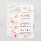 Butterfly thema schattige gelukzaligheid 2e verjaa kaart (Voorkant)