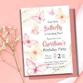 Butterfly thema schattige gelukzaligheid 2e verjaa kaart