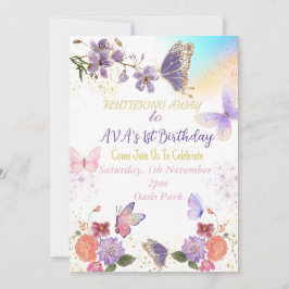 Butterfly thema Verjaardag uitnodiging