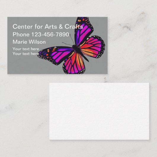 Butterfly Theme Arts And Crafts Visitekaartje (Voorkant / Achterkant)