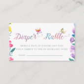 Butterfly Theme Baby shower Diaper Raffle Ticket Informatiekaartje (Voorkant)