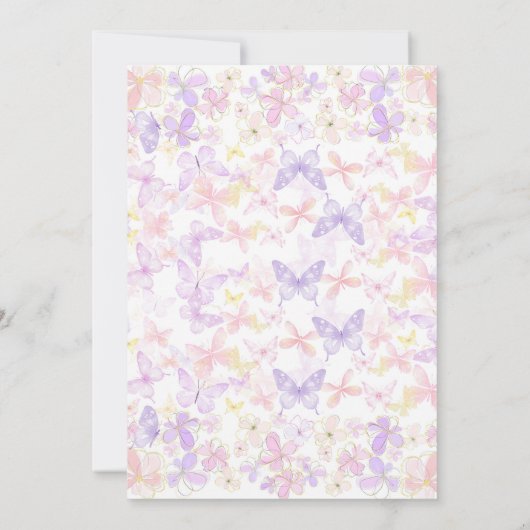 Butterfly Theme Baby shower Kaart (Achterkant)