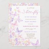 Butterfly Theme Baby shower Kaart (Voorkant / Achterkant)