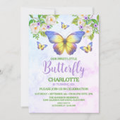 Butterfly Theme Girl's Verjaardagsfeestje Kaart (Voorkant)