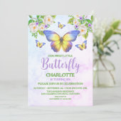 Butterfly Theme Girl's Verjaardagsfeestje Kaart (Staand voorkant)