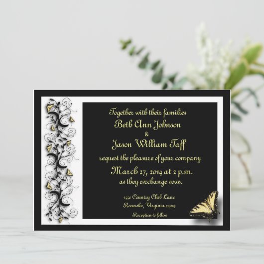 Butterfly Theme Kaart (Staand voorkant)