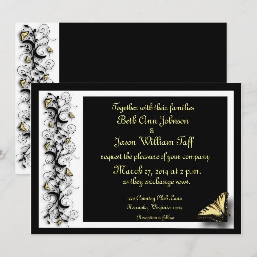 Butterfly Theme Kaart (Voorkant / Achterkant)