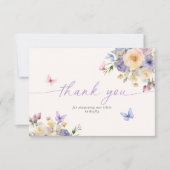 Butterfly Theme Pastel Baby shower Dank u kaart (Voorkant)