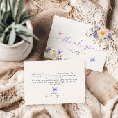 Butterfly Theme Pastel Baby shower Dank u kaart