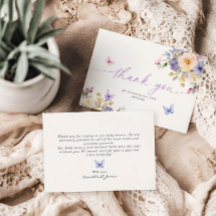 Butterfly Theme Pastel Baby shower Dank u kaart