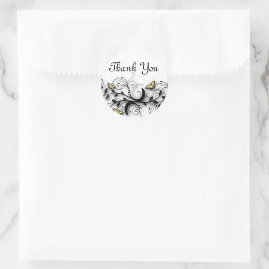 Butterfly Theme Ronde Sticker (Tas)