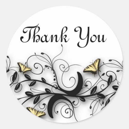 Butterfly Theme Ronde Sticker (Voorkant)