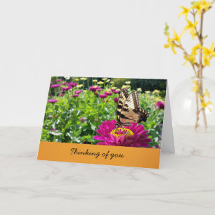 Butterfly - Thinking of You (blanco binnenin) Kaart