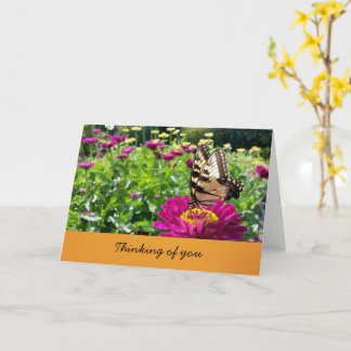 Butterfly - Thinking of You (blanco binnenin) Kaart