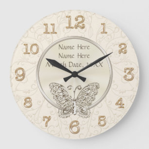 Butterfly Thmed Huwelijkscadeaus PERSONALIZED Grote Klok