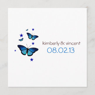 Butterfly ThMED Wedding Invitation Kaart