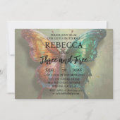 Butterfly Three en gratis verjaardagsuitnodigingen Kaart (Voorkant)