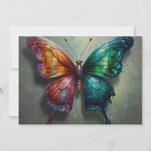 Butterfly Three en gratis verjaardagsuitnodigingen Kaart (Achterkant)